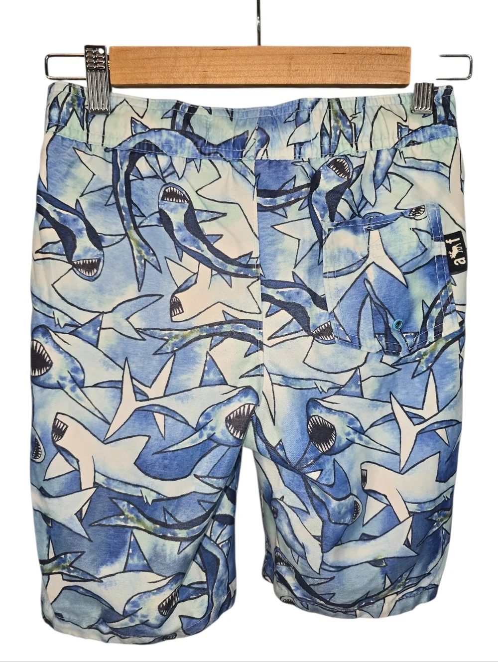 Abercrombie Kids Boys Swim Trunks Bundle Beach Shark Blue Shorts Lot Size 7/8